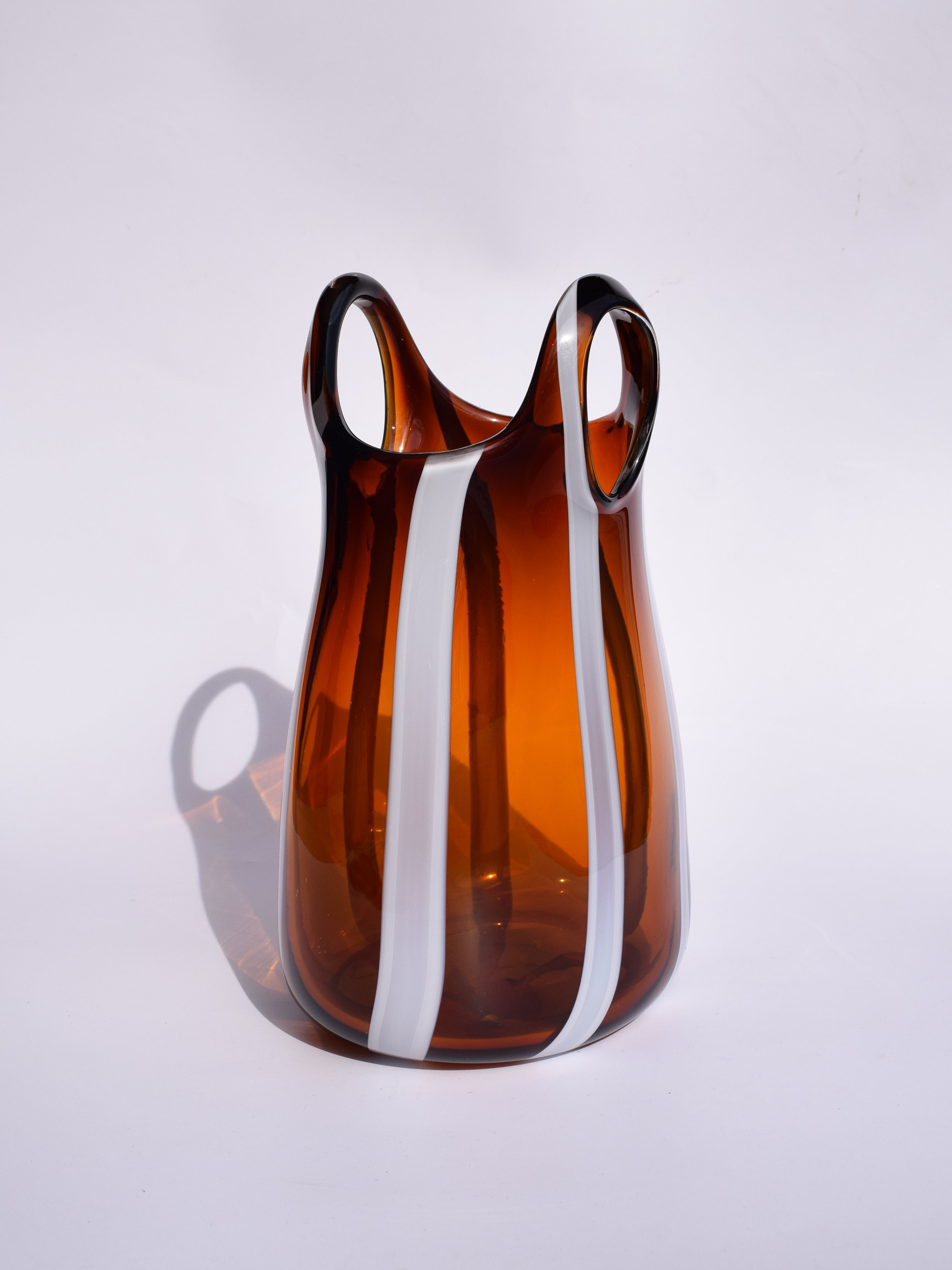 Deep Amber and White Bag