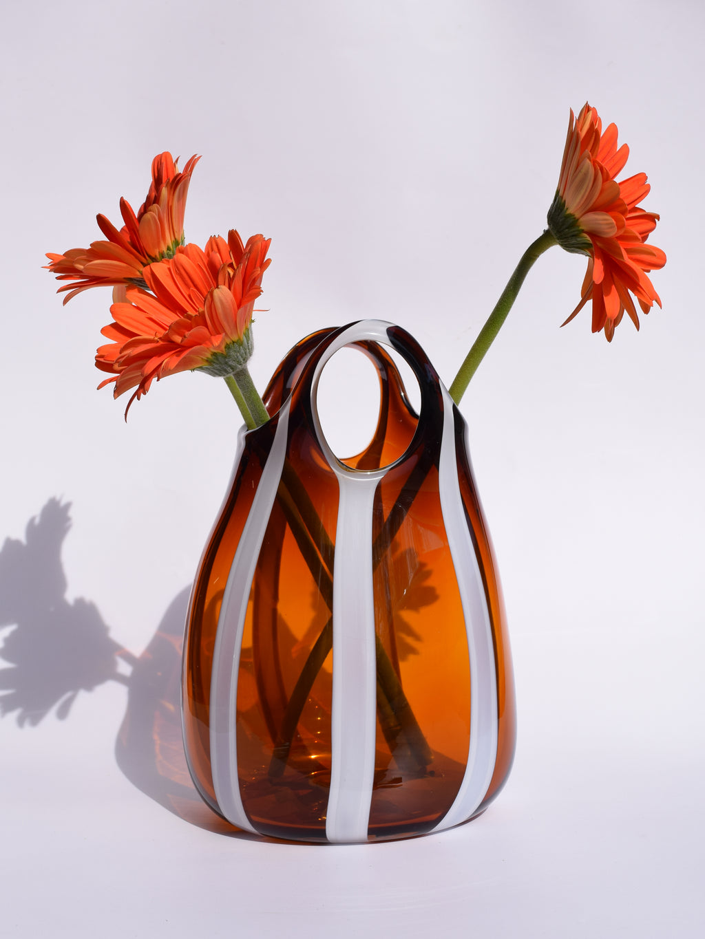 Deep Amber and White Bag