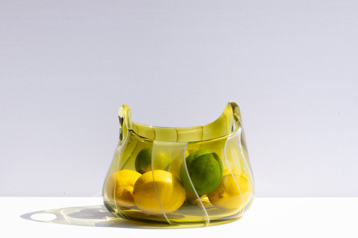 Olive and Opaline Glass Basket