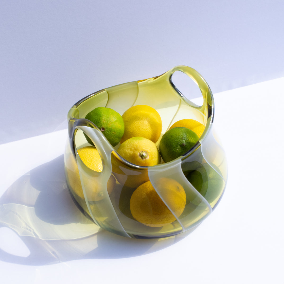 Olive and Opaline Glass Basket