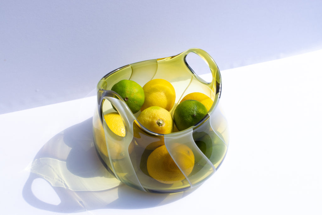 Olive and Opaline Glass Basket
