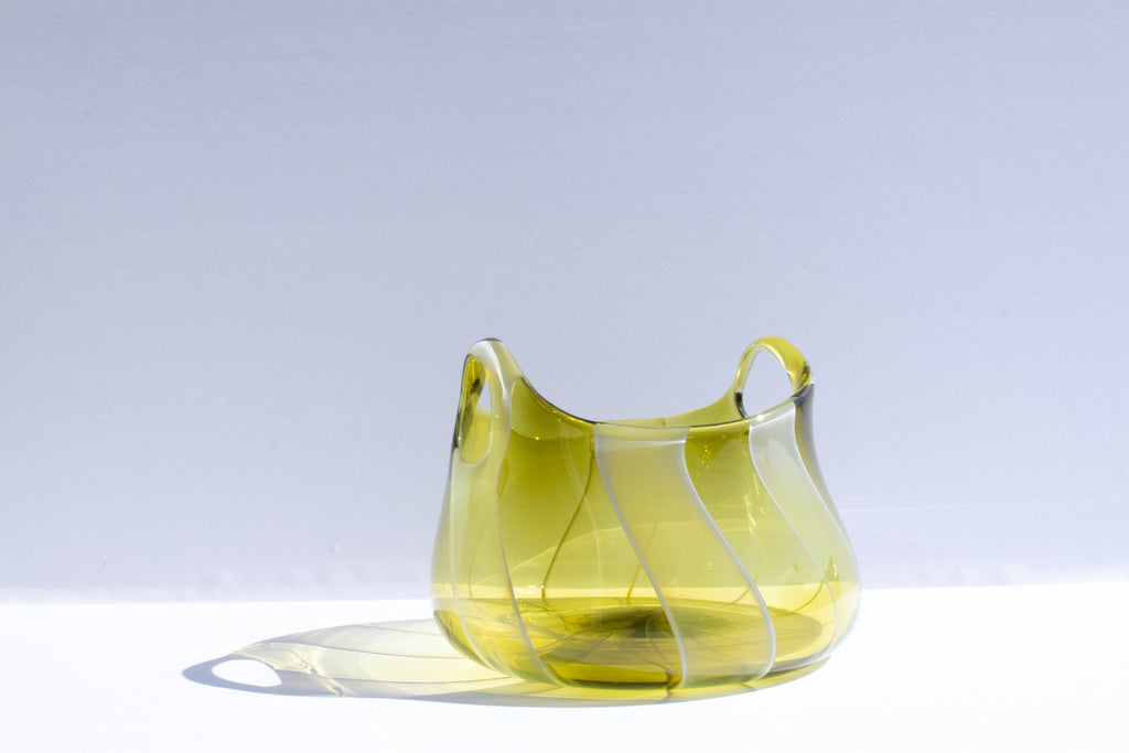 Olive and Opaline Glass Basket