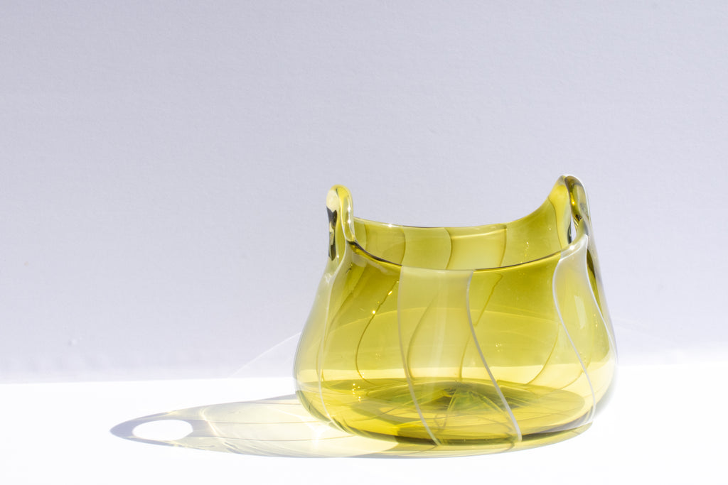 Olive and Opaline Glass Basket