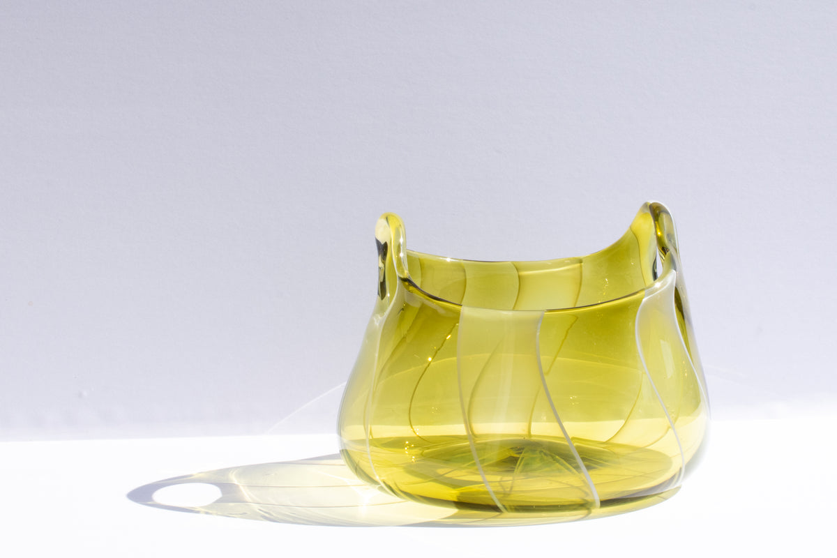 Olive and Opaline Glass Basket